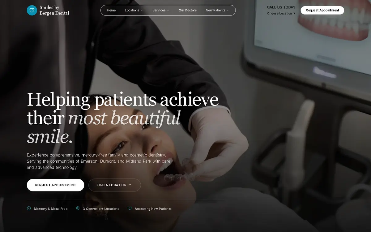 A website built for dental practices — Smiles by Bergen Dental