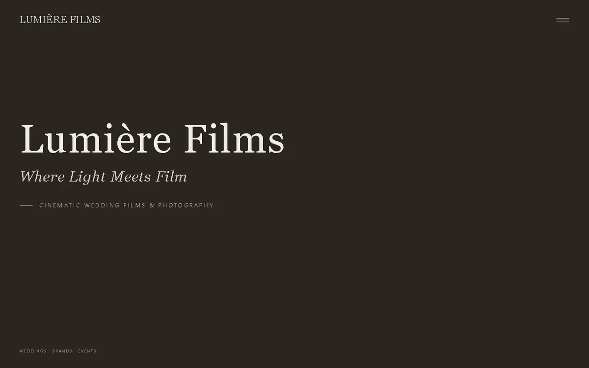 A website built for wedding and event suppliers — Lumière Films