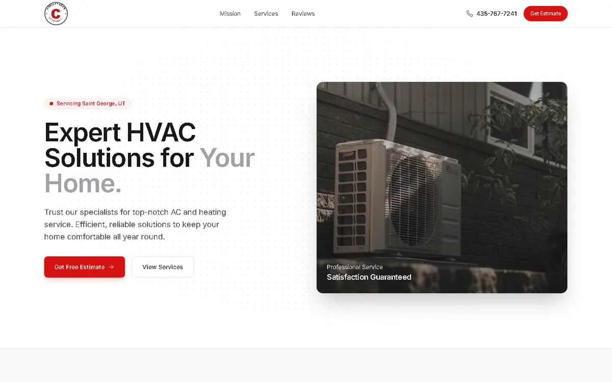 A website built for hvac contractors — Christensen Heating and Air
