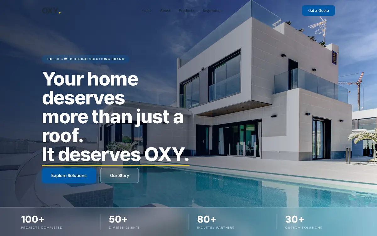 A website built for roofing companies — OXY